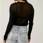 Free People H2O Crew Pullover Sheer Garage Grunge Knit Top Black Small Photo 4