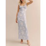 Reformation NWT  Reverie Dress Size 0 Bijou Blue Floral Maxi Formal Cocktail Photo 3