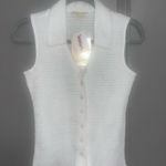 Rebellion White Sleeveless Ribbed Blouse Photo 0