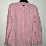 CHAPS  100% linen button‎ down shirt pink women’s size large natural fibers Photo 0