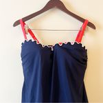 Profile by Gottex Blue & Pink Shirred Ruffle Sweetheart Swim Tankini Top 18W NEW Photo 1