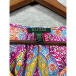 Ralph Lauren Lauren Pink Paisley Ruffle Blouse Womens Size M Photo 1