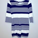 Lilly Pulitzer The Bay Dress True Navy Coconut Stripe Jacquard Knit Dress Sz XS Photo 1