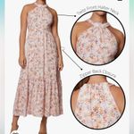 Laundry by Shelli Segal  Women's Halter Neck Midi Dress with Tiered Skirt Size 8 Photo 4