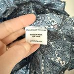 Lassiter Boho Dress with Ruffle and Tassel Detail in Blue Floral Block Print Photo 5