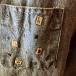 Vtg oversized embroidered trees Jean jacket Photo 6