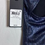 Guess Laced Back Sidra Shine Top NWT Blue Open Back Glitter Crop top Large Photo 3