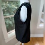 Ann Taylor  Petite Black Sleeveless Crew Neck Blouse Gathered Shoulder Sz XSP Photo 1
