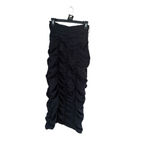ZARA Women's  Black Ruched Midi Skirt Size S Photo 7