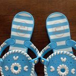 Jack Rogers Women 9 Nautical Blue White Stripe Jelly Sandals Beach Coastal Prep Photo 4