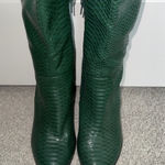 Green Croc Embossed Tall Boots Size 7.5 Photo 0
