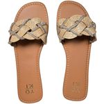 Yoki  Alabama 20 Beige Rhinestone Woven Slide Sandals Women‎ Size 9 Photo 0