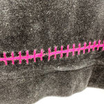 Onque Casuals size large‎ black full zip lightweight jacket velour pink blue Photo 5