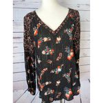 Miss Me  Western Blouse Shirt‎ Medium Long sleeve Western Metallic Floral Viscose Photo 11