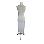 Kate & Mallory Y2K Womens Sleeveless Maxi Stretchy Dress Deep V Neck Fringe Hem Gray XS Western Photo 1