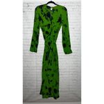 Something Navy Green Black Floral Long Sleeve Midi Dress Tie Waist Pockets S Photo 4
