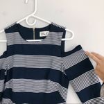 Eliza J Striped Cold Shoulder Fit & Flare Dress NWOT Size 6 Photo 3