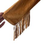 Colleen Lopez Womens Size Small Faux Suede Fringe Jacket Tan Open Front Photo 3
