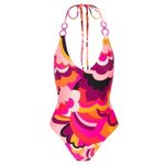 Trina Turk NWT WOMEN'S FAN FAIRE TWIST BACK HALTER PLUNGE ONE PIECE SWIMSUIT Photo 7