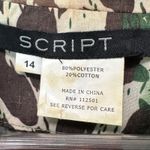 Script Green Animal Print Utility Jacket Sz 14 Womens Belted Safari Style Indie Photo 4