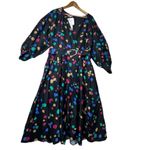 Lafayette 148  New York 100% Silk Black Doha Scattered Dot Print Wrap Dress Photo 16