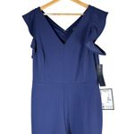 Rachel Rachel Roy Ruffled Sleeve Cropped Jumpsuit Navy Size XL Stretch Blue Photo 3