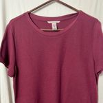 Victoria's Secret  Lounge Wear Women's Ribbed Burgundy Tee Size Medium Photo 1