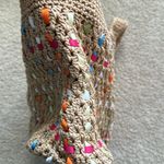 The Sak Y2K 90s Knit Crochet w/ Woven Ribbons Tan & Rainbow Purse. Photo 4