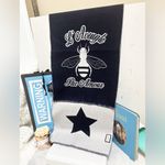 Gucci Authentic Wool L’ Aveugle Par Amour Dark Navy Reversible Star / Bee Scarf Photo 3