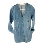 The Jetset Diaries   | S | Denim Jacket Blazer Coat Mid Length Light Wash Luxury Photo 1