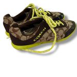 Coach Y2K Vintage  Signature Sneakers Low Cut - Brown Neon Yellow and Beige Sz 7 Photo 2