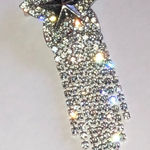 Sparkling Silver Tone Dangling Star Brooch with Rhinestones Photo 0