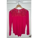 Philosophy Long Sleeve Magenta Pink Blouse Swing Top Lace Crochet Size Small Photo 5