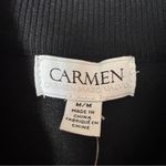 Carmen Marc Valvo Black and Gold Mock Neck Long Sleeve Sweater Sz M NWT Photo 2