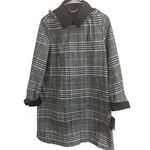 Kate Spade NWT  Plaid Point Collar Hooded Snap A-Line Raincoat - Sz M MSRP $300 Photo 2