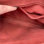 Liz Claiborne Vintage 1984 Red Leather Flap Bag Purse Geometric Print Adjustable Photo 10