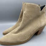 Rebecca Minkoff Womens Tan Suede Ankle Boots 9.5 Bootie Heel Career Casual Photo 0