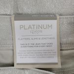 Chico's Platinum Girlfriend Coated Jeans Womens 10/M Silver Metallic Glitter New Photo 6