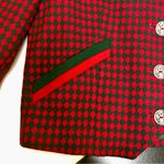 Vintage Edith Moser Cropped Blazer Red & Green Diamond Pattern sz 38 US SZ 10 Size M Photo 5
