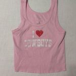 Tilly's I heart cowboys pink tank top small Photo 0