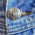 Vintage Cropped Embroidered Denim Jacket Southwestern Boho Medium Blue Photo 4