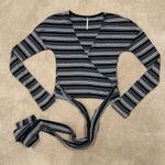 Free People Always with Me Faux Wrap Striped Top Size XS Photo 1