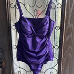 Croft & Barrow  Body Sculpting One Piece Swim Suit eggplant size 22W ruched Photo 8
