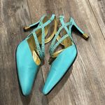 St. John  Aqua Slingback rhinestone heels Made In Italy size 9 “something blue” Photo 1