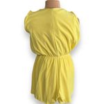 Vintage 80s Yellow Terry Romper Elastic Waist Zip Front Sleeveless Pool Coverup Size M Photo 3