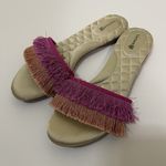 Birdies  The Sparrow Sandal in Sangria Pink Orange fringe slip on quilted US 7.5 Photo 0