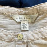 Lucky Brand  Henley Tan/Cream Shirt Pullover Blouse Size Med EUC #1818 Photo 3