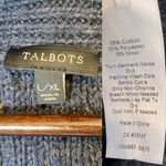 Talbots  Wool Blend Cable Knit Poncho Navy Blue size L / XL Photo 3