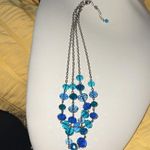 Cobalt & Sky Blue Crystals Double Strand Layer Beaded Women’s Necklace Photo 3