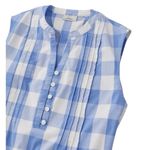 LL Bean Blue Plaid Sleeveless Midi Dress Pockets Size LARGE‎ Photo 2